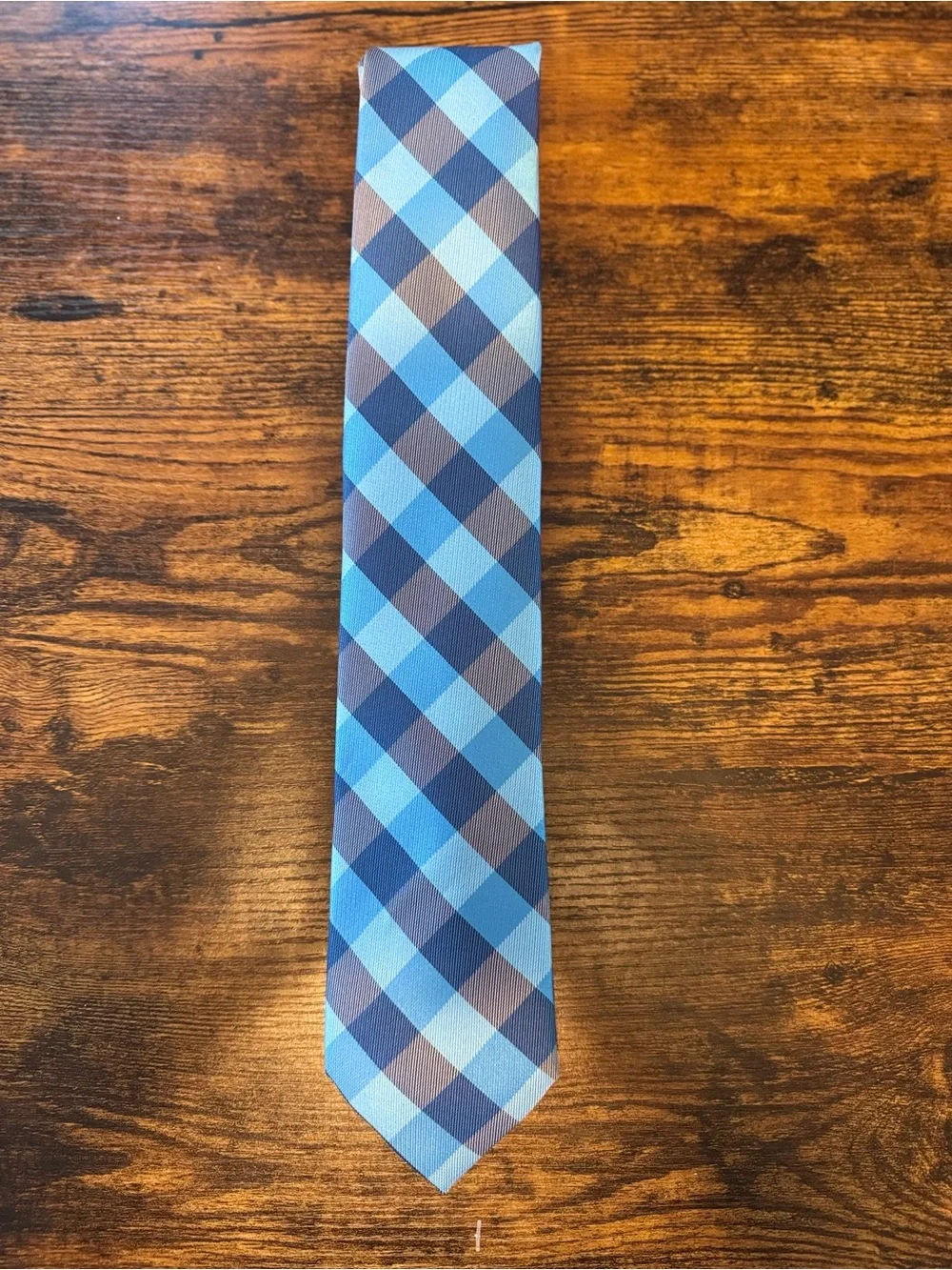 Nautica Blue Plaid Men's Tie